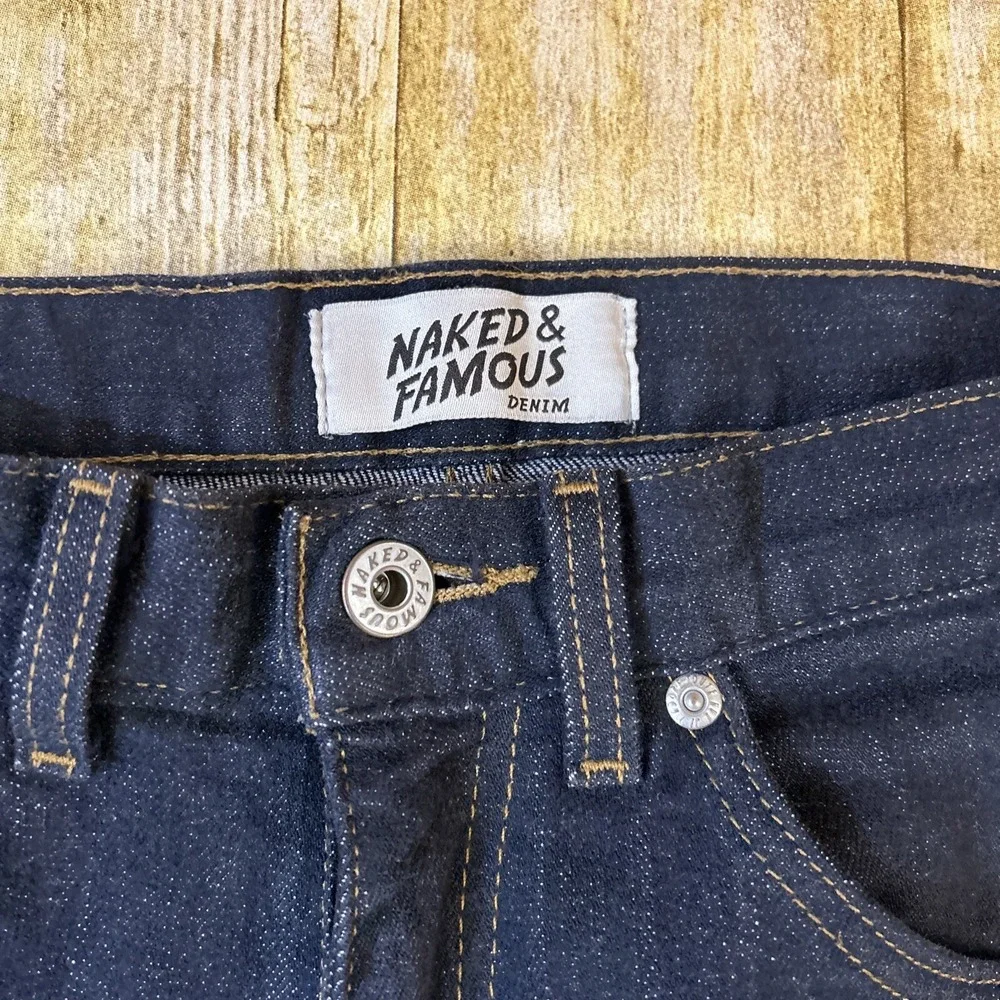 Naked Famous Max Forever Blue Stretch Selvedge Denim Jeans Size 25 (27X31)